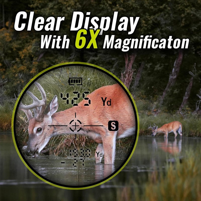 TIDEWE Hunting Rangefinder with Rechargeable Battery, 700/1000Y Camo Laser Range Finder 6X Magnification, Distance/Angle/Speed/Scan Multi Functional Water-Resistant Rangefinder with Case - Image 4